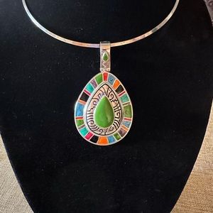 Two Faux Turquoise Pendants